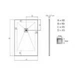 TUŠ KAD HIDRONATUR CLASSIC S SIFONOM 90X90 - slika 3